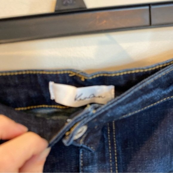 NWT Kancan Women's 2XL Ellie High Rise Dark Wash Cut Off Denim Shorts stretch - Picture 3 of 6